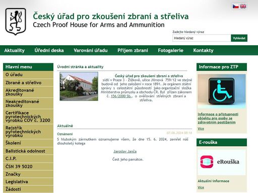 český úřad pro zkoušení zbraní a střeliva - oficiální stránky.