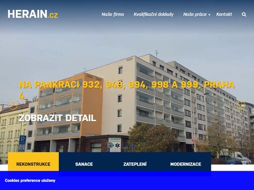 herain.cz je ryze českou soukromou stavební firmou s úzkou specializací na rekonstrukce panelových a bytových domů.
