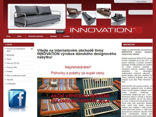 dánský designový nábytek innovation - křesla, pohovky, taburety a beanbag