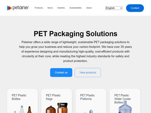 petainer offers a wide range of lightweight, sustainable pet packaging solutions to help you grow your business and reduce your carbon footprint. we have over 35 years of experience designing and manufacturing high-quality, cost-efficient products with circularity at their core; while meeting the highest industry standards for safety and product protection.