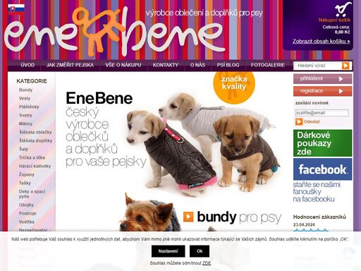 nabízíme kvalitní psí oblečky a doplňky pro psy. ene bene je nová značka na trhu psí módy. český výrobce. záruka nízkých cen.
