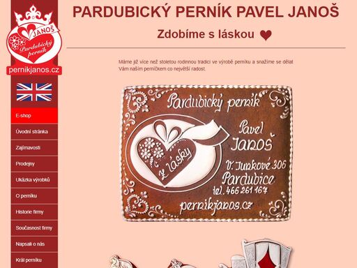 perník janoš pardubice. oficiální stánky výrobce a prodejce zdobeného medového i plniného dárkového perníku.