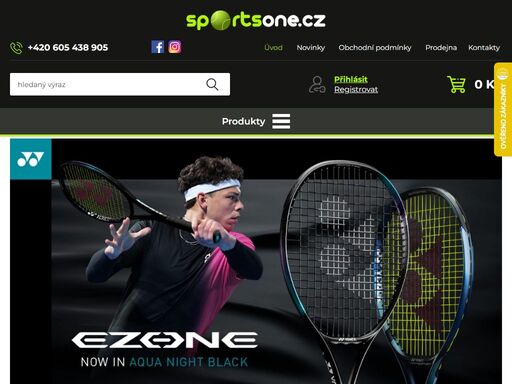 sports one - tenisové rakety, výplety, míče, bagy, tašky, squashové a badmintonové vybavení - eshop