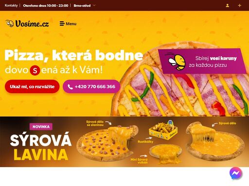 nejrychlejší rozvoz pizzy, stripsů, křidélek a nápojů po brně-střed. vyzkoušej naše plněné okraje nebo omáčku k pizze, kterou máš zdarma. vše ti dovezeme do 45 minut!