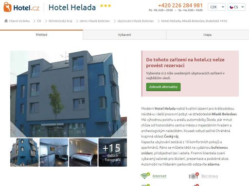 hotel helada má pro vás kvalitní krátko i dlouhodobé ubytování ve středočeském městě mladá boleslav. stojí na výhodném místě v blízkosti historického centra i automobilky škoda, rovinaté okolí nabízí výborné podmínky pro cykloturistiku.