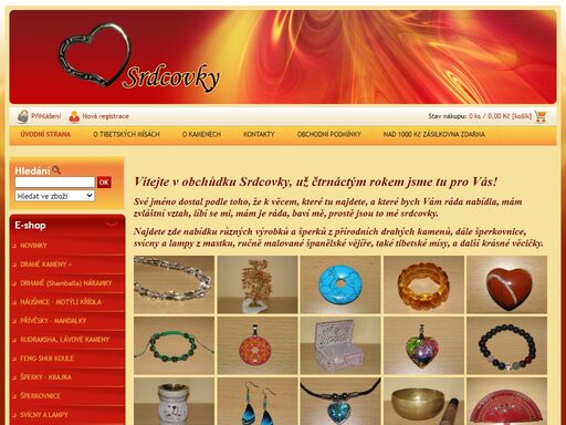 prodej drahých kamenů a kamenné bižuterie, tibetské mísy, zvonky dilbu, činelky  ting-ša, dárky z orientu 