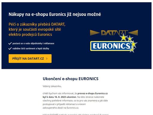 elektro, které chcete mít. nakupujte elektroniku od euronics. atraktivní ceny, hustá síť elektroprodejen, osobní odběr na 80 prodejnách zdarma.