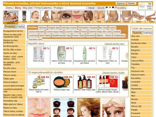 přírodní kosmetika a přírodní lázeňská léčivá kosmetika eudermic, vlasová kosmetika přírodní, pleťová bio-kosmetika, dětská biokosmetika,  tělová kosmetika