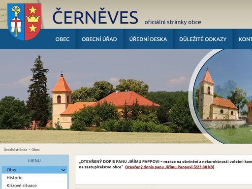oficiální stránky obce černěves