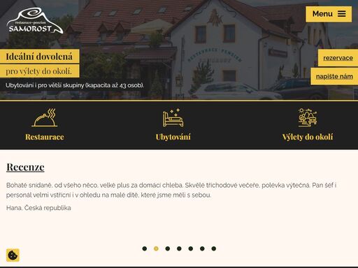 restaurace-penzion samorost je ideálním místem, kde strávit aktivní dovolenou na pomezí jižních čech a české kanady. jindřichův hradec je vzdálen pouze 7km. parkování, úschova kol i wifi je u nás zdarma. 