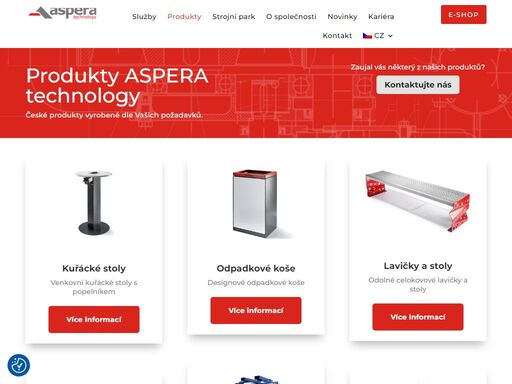 společnost aspera technology se zabývá zpracováním plechu (pálení, ohyb, svařování, lakování, montáž).
