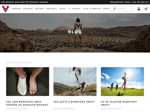 přinášíme vám zajímavé články o barefoot běhání, testy barefoot bot a další informace o zdraví prospěšné chůzi a běhu naboso! více na vivobarefoot.cz!