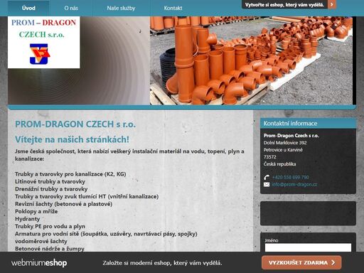 jsme česká společnost, která nabízí veškery instalační materiál na vodu, topeni, plyn a kanalizace
