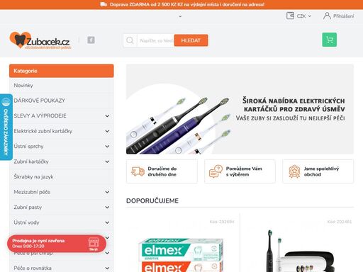 e-shop dentální hygieny jak pro koncové zákazníky, tak i pro zubařské ordinace a lékárny