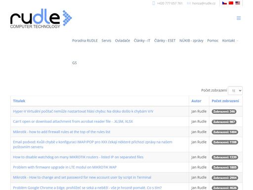 rudle jan - ?počítače, notebooky, tiskárny, správa sítí, servery, kamerové systémy. servis počítačů rudle. poradna rudle.