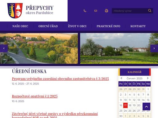 oficiální stránky obce přepychy