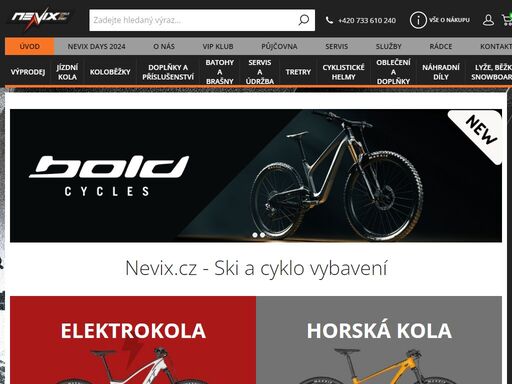 nevix.cz nabízí širokou nabídku kvalitních kol a lyží, sportovního oblečení a příslušenství pro bezpečné a pohodlné lyžování a cyklistiku.