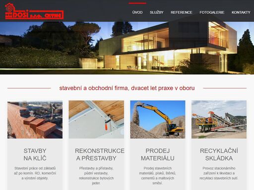 stavby a rekonstrukce bytů, domů a komerčních objektů. prodej stavebního materiálu, recyklace suti.
