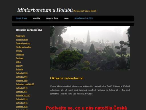japonské javory,čarovějník,čarovějníky,čarověník,čarověníky,miniarboretum,arboretum,okrasná zahrady,japonská zahrada,azalky,vřesy,vřesovce,rododendrony,vodní rosliny,plazivé jalovce,miniarury,zakrslé konifery,u holubů,holubovi,holub, okrasné zahradnictví,skalničky,substráty,rašelina,mulčovací kůra,gabion,obruba trávníků,okrajový lem,převislá vrba,převislý modřin,roubované rosliny,staříč,frýdek-místek,zahradnictví,thuje na živé ploty,smaragdová tuje,zlatý karas,koi kapr miniarboretum u holubů ve staříči s velkým výběrem čarovějníků a okrasných dřevin. pro inspiraci je u nás rozlehlá zahrada s úkazkou rostlin.