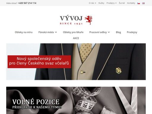 český výrobce pánských obleků & pracovních oděvů s tradicí přes 80 let. oblékáme vás jako pána ne kmána - v precizně střiženém obleku jako král.
