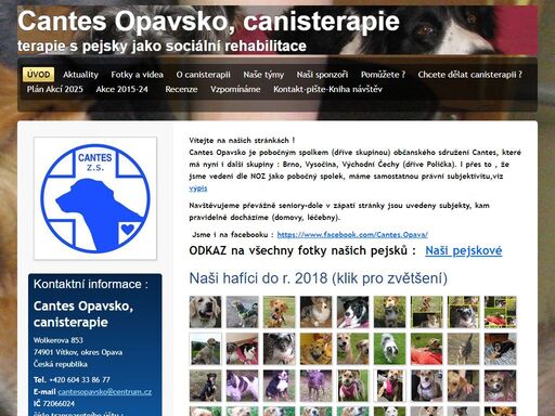 webové stránky cantes opavsko, cantes opavsko, canisterapie, cantes opavsko, canisterapie s pejsky jako sociální rehabilitace