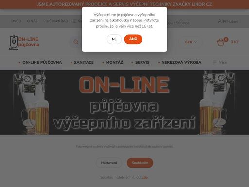 on-line půjčovna výčepního zařízení a příslušenství.