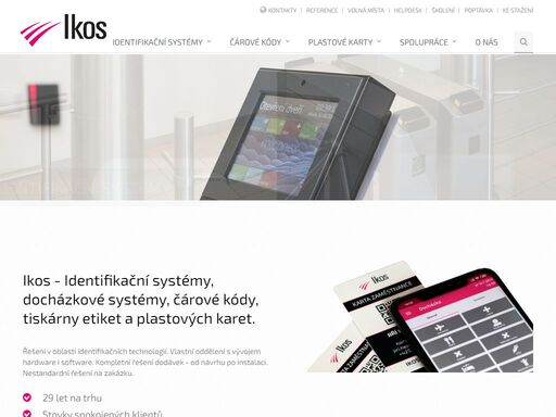 dodávky v oblasti docházkových systémů, bezkontaktní identifikace, rfid, čárové kódy, tiskárny etiket.