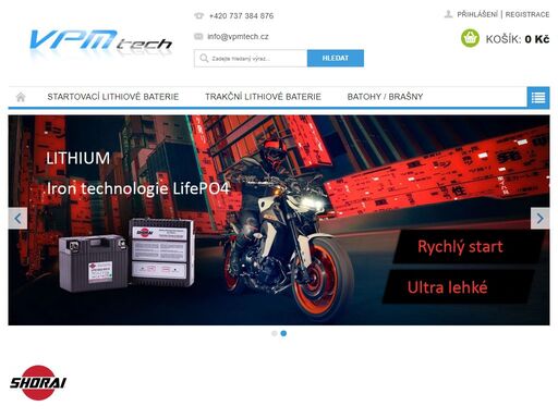 závodní lithiové autobaterie - motobaterie shorai pro motocykly, skútry – sněžné, vodní, atv - čtyřkolky, endurocrossové motocykly, terénní vozidla, závodní automobily.