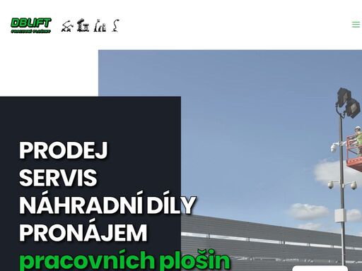 dblift pronájem, prodej pracovních plošin a náhradních dílů, servis zařízení pro práce ve výškách a manipulační technika