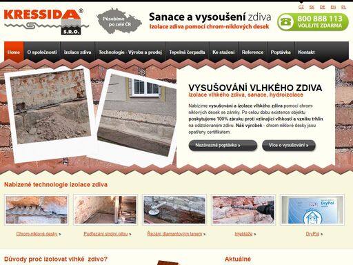 izolace vlhkého zdiva nabízíme vysušování a izolace vlhkého zdiva pomocí chrom-niklových desek se zámky. po celou dobu existence objektu poskytujeme 100% záruku ...
