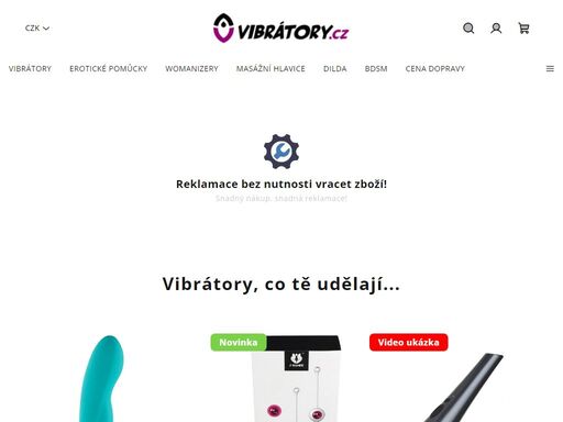 vibrátor - s jeho pomocí máte štěstí na dosah ruky. ?? výhodou používání vibrátoru z lékařského silikonu je přirozeně větší zvýšení libida u žen. jednoduše budete mít více chuti a snadněji dosáhnete vyvrcholení během partnerského milování. obvykle už během 2 minut.  vymyšleno českým ženám na míru.