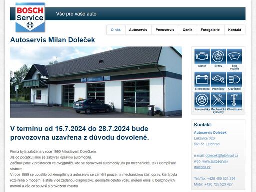 autoservis milan doleček - opravujeme vozy všech typů a značek, disponujeme moderní diagnostikou a bosch car service vybavením.