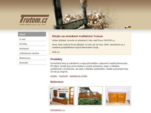 truhlářství trutom - zakázková výroba: kuchyňské linky, kuchyně, truhlářství liberec, liberecký kraj, ložnice, předsíně, dětské pokoje, interiérové dveře a malosériová výroba dřevěných hraček