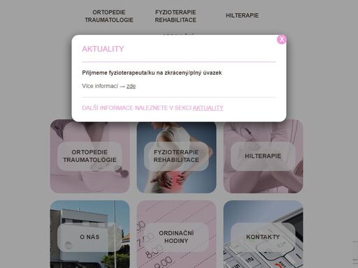 pod jednou střechou poskytujeme komplexní zdravotní i doplňkovou péči v oblasti pohybového ústrojí. garantem profesionality a vysoké kvality péče je náš tým zkušených lékařů a fyzioterapeutů v čele s mudr. pavlem sehnalíkem.