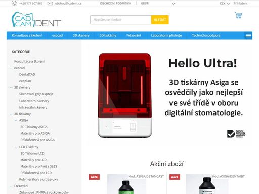 vítejte ve světe cad cam dentu. vítejte v našem obchodě. většina produktů je určena pro profesionály ve stomatologii, proto jejich prodej může být omezen koncovému spotřebiteli. pokud máte jakýkoliv dotaz, neváhejte se zeptat.
kdo je cad cam dent?
jsme specialisté na na produkty a služby pro digitální stomatologii a…