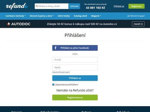 ušetřete vždy, když nakupujete online. šetřete od korunky s refundem.