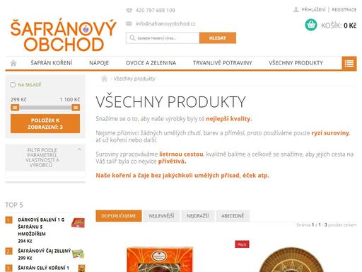 homepage.  
magický šafrán - obsáhlý článek a rozhovor v lidových novinách  

kvalitní šafrán z farmy přímo do vaší kuchyně! 
» šafrán se používá do jídel a nápojů. vyzkoušejte šafránové kuře nebo ledový šafránový nápoj.» nevíte, jak začít šafrán používat? mrkněte na náš článek.» šafrán a veškeré produkty v našem…