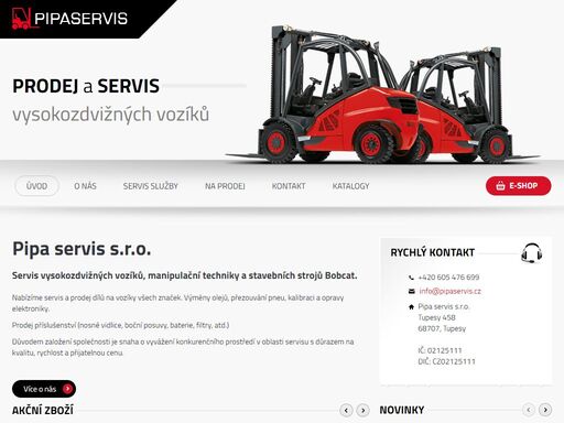 servis a prodej vysokozdvižných vozíků