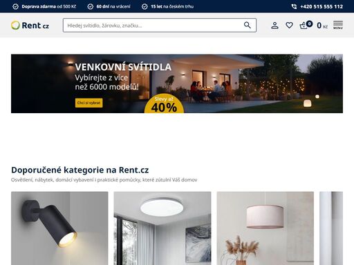 svítidla a osvětlení levně - rent.cz - e-shop nabízející svítidla a osvětlení do interiéru i exteriéru, svítidla do kuchyně, koupelen, obýváků, zahrad a mnohem více.