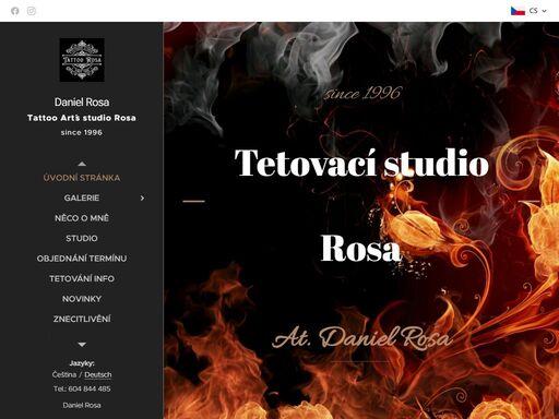 tetovací studio s více jak 30 letou praxí. art tatér daniel rosa se specializací na black&white tetování, biomechaniky a cover up - překrývky. studio zařízené v rodinném domě s příjemným pocitem soukromí a pohodové atmosféry.