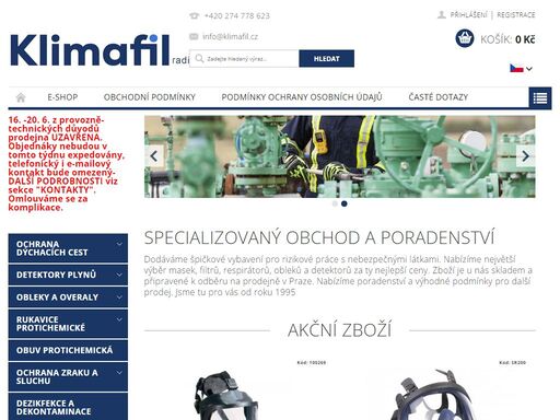 specializovaný obchod a poradenství. dodáváme špičkové vybavení pro rizikové práce s nebezpečnými látkami. nabízíme největší výběr masek, filtrů, respirátorů, obleků a detektorů za ty nejlepší ceny. zboží je u nás skladem a připravené k odběru na prodejně v praze. nabízíme poradenství a výhodné podmínky pro další…