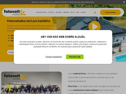 fotovoltaické systémy pro rodinné domy i firmy s tradicí 14 let. navrhneme a zajistíme spolehlivé a komplexní řešení fotovoltaiky na klíč. zajistíme dotace.