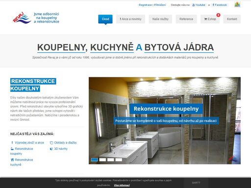 společnost revaj nabízí rekonstrukce koupelen, rekonstrukce bytových jader a rekonstrukce kuchyní na míru litoměřice, praha a celá čr již 20 let.