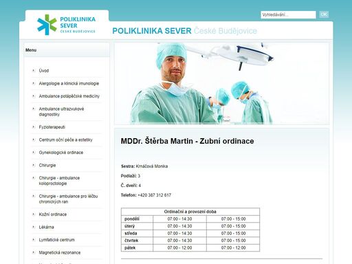 zubní ordinace - mddr. štěrba martin