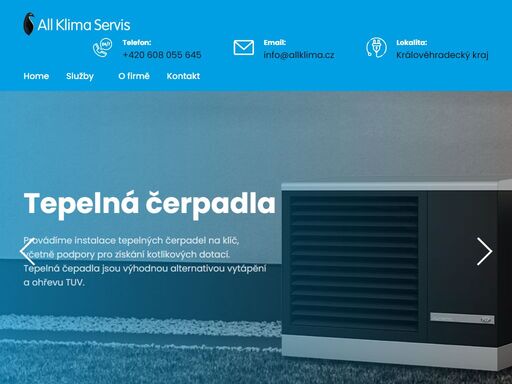 all klima servis s.r.o je firma zaměřující se především na servis a instalaci vzduchotechniky, klimatizačních jednotek a tepelných čerpadel.