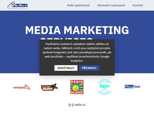 společnost media marketing services a. s. je součástí holdingu media bohemia a je významným mediálním zastupitelstvím pro rozhlasová média.