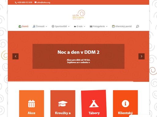 web, kde najdete informace o aktuálním dění v ddm ulita broumov včetně akcí, kroužků, táborů a přístupu do našeho klientského centra! ????