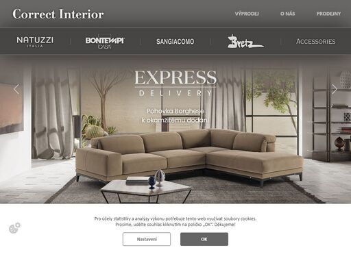 naše společnost prodává luxusní italský nábytek značek: natuzzi italia, calligaris, sangiacomo, bretz, flai...