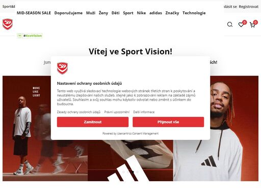 sport vision – tenisky, trička, teplákové soupravy, basketbal, fotbal, běh, fitness, trénink, sport, sportovní vybavení,  adidas, nike, under armour, new bal...