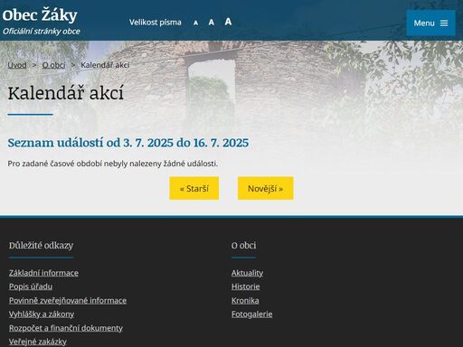 najdete zde aktuality z obce, informace z obecního úřadu, různé dokumenty a formuláře, fotogalerii z akcí obce, odkazy na organizace a spolky a mnoho dalšího.